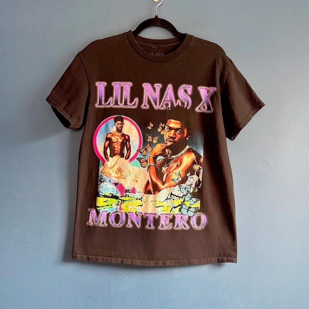 Lil Nas X Montero Tour T Shirt Men's Size Medium‎ Black Tee Pop Concert Music